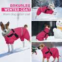 BRKURLEG Dog Winter Coat with Harness Built in, Winter Dog Jacket for Small and Medium Dogs, Small Dogs Snowsuit Reflective Windproof Cold Weather Coat, Puppy Warm Fleece Coats, Hot Pink, S