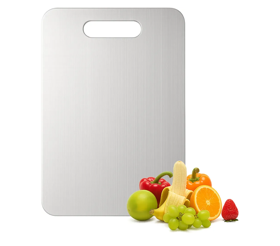 Titanium Cutting Board, 100% Pure Titanium Chopping Board for Kitchen, Hygiene & Durability Double Sided Cutting Board, Non toxic Chopping Board, Dishwasher Safe (13.2“ x 9.4”)