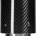 2"Inlet 3"Outlet Car Exhaust Tips Carbon Fiber Tailpipe Exhaust Pipe Tail Throat Tail Pipe Silver Need Height>3.5 Inch Widht>3.5 Inch