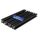 4Pack 4040 T Slot Aluminum Extrusion 200mm Black Extruded Aluminum Profile 40x40 T-Slotted Framing European Standard Anodized Linear Rail for 3D Printer Accessories Parts