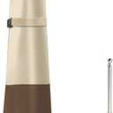 Patio Umbrella Cover - Heavy Duty 600D Oxford, Waterproof, Fits 7ft to 10ft Umbrellas, Outdoor Garden Parasol Cover with Push Rod, Beige & Brown