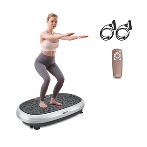 EILISON FitMaxx 3D XL Vibration Plate Exercise Machine - Whole Body Workout Vibration Platform w/Loop Bands - Lymphatic Drainage Machine for Weight Loss, Shaping, Recovery (Fitmaxx Silver, 818)