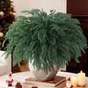 INQCMY 12 Pcs Christmas Norfolk Pine Stems,15" Real Touch Artificial Norfolk Pine Branches,Fake Christmas Greenery Stems Faux Cedar Pine Picks for Vases DIY Garland Table Xmas Indoor Decor(Green)