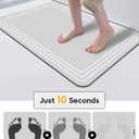 TBEECOZY Bath Mat Non Slip, Large Size Thin Quick Dry Absorbent Washable for for Bathroom Floor, Shower, Sink - Post-Shower Use, Fits Under Door Easy to Clean, Silver White,16"x24" (15.723.6)