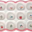 Ceramic 12 Cup Egg Tray Fresh Egg Container Egg Storage Organizer Refrigerator Egg Holder Egg Platter Tray Egg Keeper For Kitchen Decoration