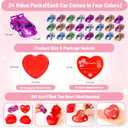 Valentines Day Cards with 24 Pack Pull-Back Racing Car Games Toys Red Heart Prefilled Cars Party Favors for Kids School Students Class Classroom Gifts Prize Exchange Boys Boyfriend Girls