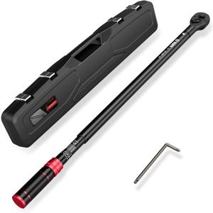 3/4-inch Drive Click Torque Wrench, 100-650Ft-Lb/135.5-880.8Nm, Industrial Adjustable Torque Wrench Set with a Hex Key for Oil Rigs, Trucks & Off-Road Equipment (100-650 Ft-Lb/135.5-880.8 Nm)