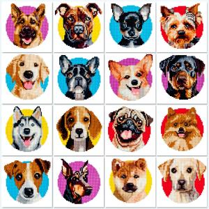 LuwoArte 16 Pack Diamond Painting Kits for Adults  Dog Breeds-Themed Diamond Art Kits  Full Drill DIY Paint Gem Art for Adults  Brilliant 5D Diamond Painting KitRelaxing Craft for Home Wall Dcor