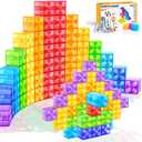 Magnetic Blocks - 32pcs Translucent Magnetic Building Blocks for Toddlers 1-3, STEM Rainbow Magnet Cubes for Kids Ages 2-4, Magnet Toys for Kids 3-5, Christmas Birthday Gifts for Girls & Boys