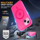Thomo Upgraded Magnetic for iPhone 15 Plus Case [Compatible with Magsafe] [Mil-Grade Protection], Pocket-Friendly, Slim Translucent Phone Case Cover for iPhone 15 Plus 6.7", Hot Pink
