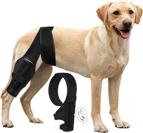 Tinzum Dog Leg Braces for Back Leg for Support with Cruciate Ligament Injury-Better Recovery with Dog Knee Brace for Torn Acl Hind Leg-Adjustable Hip Dysplasia Dog Acl Brace Hind Leg Rear, L