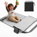 Toddler Airplane Bed, Portable Airplane Seat Extender for Kids, Toddler Airplane Travel Essentials, Foldable Toddler Travel Bed for Long Flight, Baby Airplane Bed for Toddler with Carry Bag