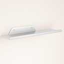 Floating Shelf for Wall, Off Center Metal Shelf for Decor, Modern Wall Shelf for Storage with Lip, Hanging Shelf for Living Room Bedroom Bathroom Kitchen Plants(Silver, 12")