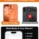 BXYJY for iPhone 17 Pro Max Case Magnetic with Stand, Camera Control Button, Full Lens Protection, Compatible with MagSafe, Military Grade, Translucent Thin Women Men Hard Case for 17 Pro Max, Orange