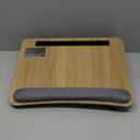 HUANUO Portable Lap Laptop Desk with Pillow Cushion, Fits up to 15.6 inch Laptop, with Anti-Slip Strip & Storage Function for Home Office Students Use as Computer Laptop Stand, Book Tablet (Medium, Dark Brown Woodgrain)