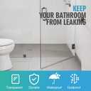 Frameless Shower Door Sweep Shower Door Bottom Seal for 3/8" Glass,36" Long, Glass Shower Door Seal Strip,Clear Vinyl