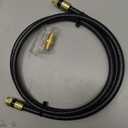 RG6 Coaxial Cable,  Coax Cable Cord with Gold F-Type Connector, High Speed Internet, Digital TV Aerial for HDTV, Satellite, Antenna, Modem with Extender- 3ft (Black)