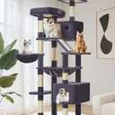 Taoqimiao Cat Tree, 71 in Extra Large Cat Tower for Inddor Cats, MS026LG | 2 Large Cat Condos, 2 Cute Perches, Metal Frame Cozy Hammock, Durable Scratch Board, 8 Natural Sisal Posts, Basket,Smoky Gray(missing a bunch of main parts)