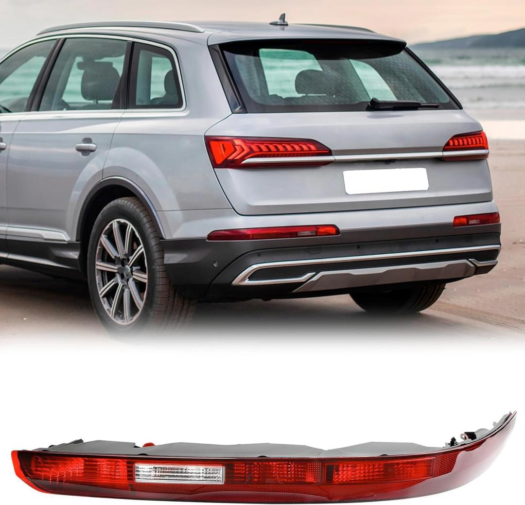 KAKSEY Rear Bumper Reflector Tail Light Fog Lamp Compatible with Audi Q7 2016 2017 2018 2019 2020 2021 2022 Replace 4M0945095A (Left Driver Side)