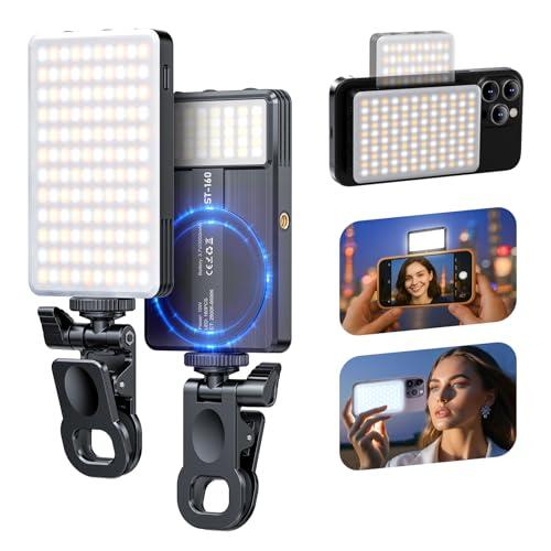 Magnet Phone Light, 160 LED Dual Side Selfie Light Compatible with iPhone Magsafe, 3 Lighting Adjustment Modes, Selfie Lights for iPhone/iPad/Camera/Photography/TikTok/Vlog/Video/Zoom Calls