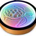Grounded Labs Oasis Mini Sand Art, Real Bamboo, Zen Stress Relief, iOS and Android Compatible, with Smart LED Lighting