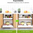2 Pack Pull Out Cabinet Organizer 21" Deep Expandable Slide Out Drawer Organizers,No Drill Pull Out Drawers Adhesive with Nano Compatible Framed Cabinets Shelves For Kitchen Pantry Adjustable Width