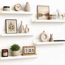 24inch Long Floating Shelves for Wall Decor, 5-Set Shelves with Lip, White