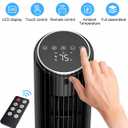 Abolee Tower Fan, 23ft/s Desk Fan with Remote, 70° Oscillating, Standing Table Fan with 4 Speeds, 4 Modes, 12Timer, 2026 New 13'' Bladeless Fan for Bedroom Office, Home