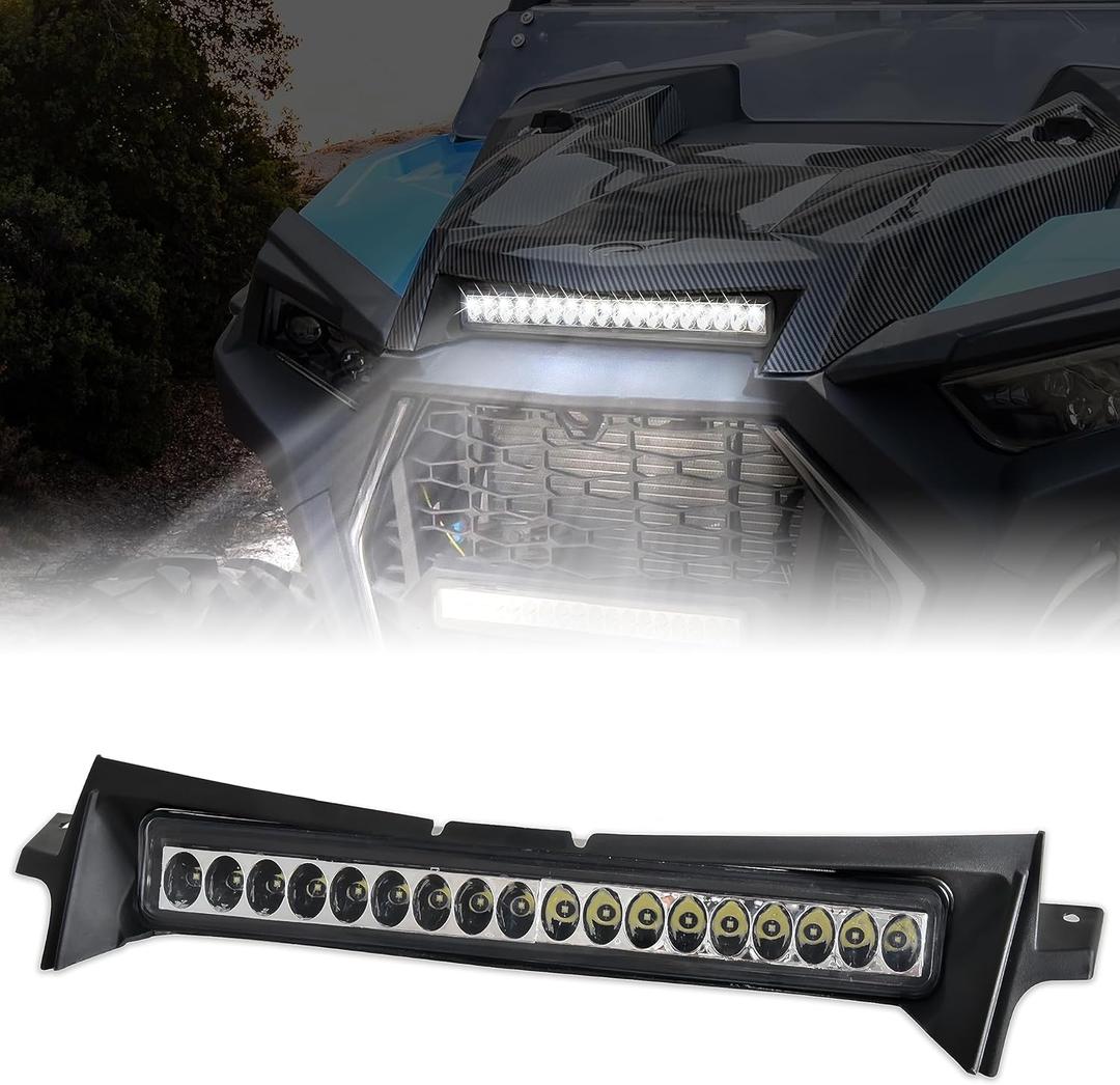 SAUTVS LED Hood Scoop Light for Polaris RZR XP 1000/XP Turbo/Turbo S 2019-2023, Front LED Auxiliary Light Hood Accent Lamp DRL Accessories