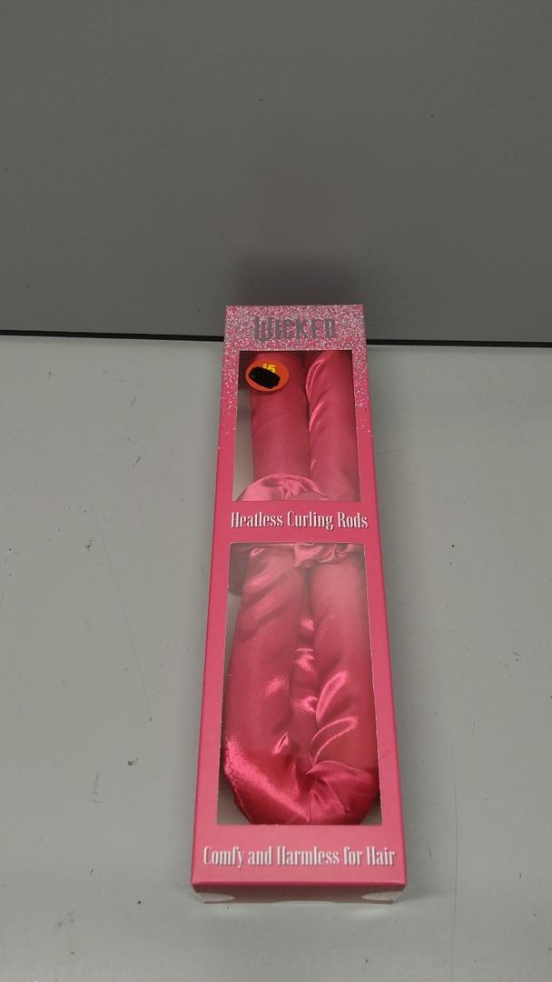 Wicked Comfy and Heatless Curls Overnight for Long Hair, Heatless Hair curler for Women and Girls, No Heat Curling Rods with Satin Scrunchies and Clip, Pink, Pack Of 2