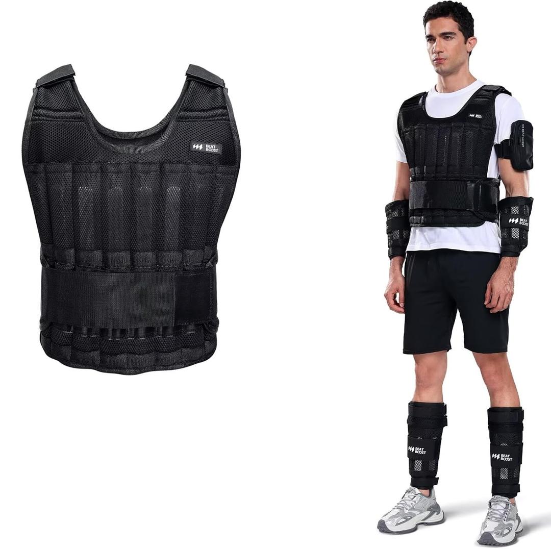 Weighted Vest for Men Women  Adjustable Weight Vest with Steel Plates Weights for Walking Strength Training Running Workout
