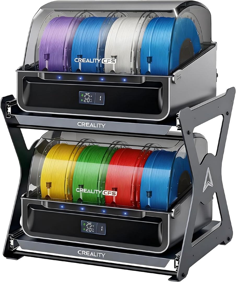 Creality Official CFS Workstand, CFS Stand Space-Saving Dual-Layer Pull-Out Shelves, 15kg Capacity per Layer with Metal Damping Slides, Anodized Aluminum Bracket for Holds 3D Printers/Filament Dryer/CFS-C/CFS Storage