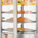 VEVOR 3-Tier Commercial Food Warmer Display, 800W Food Display Warmer with LED Light, Adjustable Shelf and Stainless Steel Frame, 86℉~185℉ Air Heating, 60L for Hamburger, Pizza, Bread, Fried Chicken