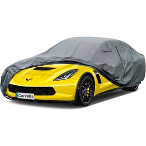 GUNHYI Premium Car Cover Custom Fit Chevy Corvette C4/C5/C7/C8 Coupe Convertible Targa, 16 Layers Heavy Duty Car Cover Waterproof All Weather with Zipper Door for Sun Rain Snow Dust Uv Protection