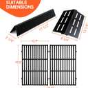Porcelain Steel Heat Deflectors Plates Flavorizer Bars with 2Pack Cast Iron Cooking Grates for Weber Genesis Grill Replacement Parts E300 S300 Sereies 7524 7528 7620 7622 Replace