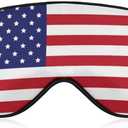 2 x Silk American Flag Sleep Masks,Soft American Eye Masks with Adjustable Strap,Comfortable Funny Sleeping Masks for Men,Women