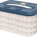 Food Storage Containers with Lids, 4-Layer Stackable Snack Container with Lid Dumpling Box Airtight Storage Container Cookie Storage Containers (Blue)