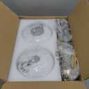 KCO Lighting White and Gold Pendant Light Large Industrial Pendant Lights Kitchen Island Ribbed Milk Glass Pendant Light Modern Globe Hanging Light Fixture (2 Pack)