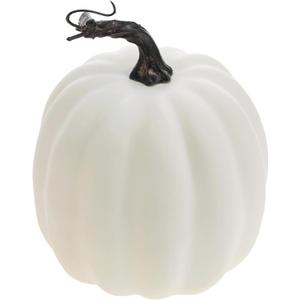 Woration 5 Inch Artificial Fake White Pumpkin Halloween Thanksgiving Cushaw Pumpkin Decoration Faux Vegetable Lifelike Food Model for Autumn Fall Harvest Embellishing & Display (Small)