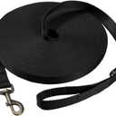 HIKISS Long Dog Leash Obedience Recall Training Agility Lead with Thickening Material for Large Dog - 15ft 20ft 30ft 50ft 100ft Training Leash (Black 50ft)