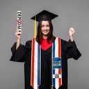 3 x 4Pcs Graduation Flag Stole Sash Class of 2026 with Grad Cap Tassel Scroll Honor Cord