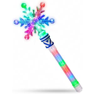 ArtCreativity Frozen Light Up Snowflake Wand for Kids  4 Flashing Modes and Multiple LED Colors - Ice Princess Magic Wand Light Up Toy - Snowflake Winter Princess Gifts for Girls