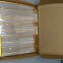 Acrylic Sign Holder 8.5X11 Gold Frames Double-Sided Gold Picture Frames for Flyer Holder Menu Holder Wedding Table Number Holder Christmas Photo Frame with Removable Sticky Dots -6 Pack