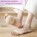 Ball of Foot Cushions Honeycomb Fabric Metatarsal Pads Invisible Socks Pads for Women and Men Reusable Forefoot Pads (5 Pairs-Beige /5 Pairs-Black)