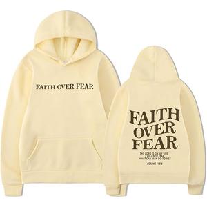 Faith Over Fear Hoodie for Women Graph Printed Hooded Sweatshirt Casual Long Sleeve Hoodies
 M