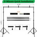 2 in 1 Green Backdrop Stand Kit, 6.5x6.5 ft Portable Dual Rod Stand kit with 6x7ft Green Backdrop-Premium Polyester for Video Streaming, Portrait Photoshoot, Wall Mounted, Parties