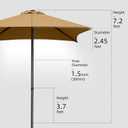 Trenovo 4.9ft Mini Square Patio Umbrella - UV 50+ Waterproof & Easy Setup | Outdoor Table Umbrella for Deck, Balcony, Garden, Lawn, Backyard, Market (New Tan)