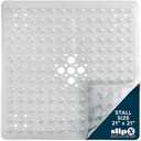 SlipX Solutions Essential Square Shower Mat, 21"x21", Grippy Textured Surface, 25% Stronger Suction Cups, Non-Slip Shower Floor Mat for Bathers of All Ages, Fits Standard Shower Stalls & Tubs, Clear