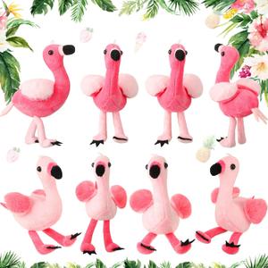 Skylety 8 Pieces Plush Flamingo Party Favors Small Flamingo 6 Inch Stuffed Animal Toy Ornaments Keychain for Christmas Birthday Party Supplies
