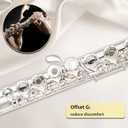 BAHAMUT Silver-Plated Carving B Foot Flute, 17 Open Hole Flauta with Offset G, Split E Mechanism, 17 Key Flute Instrument for Professional Performance